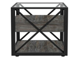Set of 2 Modern End Table with Drawer - Nightstand for Bedroom Living Room, Rustic Wood Grain MDF W241P246927
