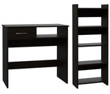 Vizcaya Home Office Set, Single Drawer, Keyboard Tray,Bookcase -Black B20092121