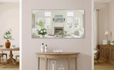 55"x30" Oversized Modern Rectangle Bathroom Mirror with Silver Frame Decorative Large Wall Mirrors W708P297404