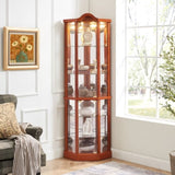 Glass Cabinet Lighted Corner Cabinet Corner Display Curio Cabinet, Glass Display With W2275P177192