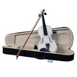 ZUN New 4/4 Acoustic Violin Case Bow Rosin White 23313207