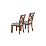 ZUN Set of 2 Side Chairs Natural Brown Finish Solid wood Contemporary Style Kitchen Dining Room B01181967