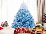8ft Flocked Christmas Tree - 1774 Branch Tips, Fireproof PVC, 4-Section Assembly, 22" 04393465