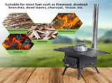 Wood Camping Stove Black 57.5*31*37cm 06858771