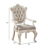 Rose Gold and Pearl White Tufted Arm Chair B062P189176