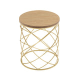 ZUN Golden Side table [MDF TOP+ METAL FRAME] N770P234470G