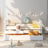 ZUN Multi-Functional Daybed with Drawers and Trundle, White 20553190