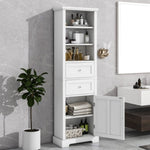 ZUN Tall Bathroom Storage Cabinet,Cabinet with One Door and Two Drawers, Freestanding Storage Adjustable WF314198AAK