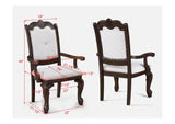 2pc Arm Chairs Beautifully Detailed Frames Luxurious Upholstery Coffee Brown Solid Wood Dining B2741P369414