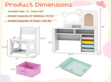 Safe Toddler Vanity Set with Anti-Toppling Design, Rounded Corners & Sturdy MDF Construction 25444404