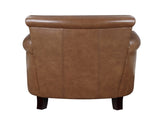 Traditional Brown Leather Accent Chair 1pc Solid Wood Frame Top-Grain Leather Nailhead Trim Classic B011P178524