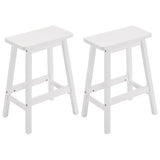 2pcs Pine Wood Saddle Seat Bar Stool White 53405809