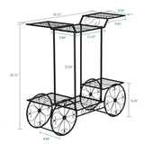 ZUN Paint Car Shape 6 Plant Stand Black 63180660