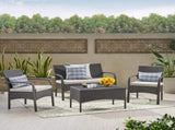 CORDOBA KD WICKER 4 PC CHAT SET 57458.00GRY