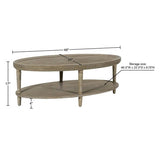 ZUN Oval Coffee Table with Shelf B035P256574