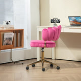 ZUN COOLMORE Velvet Home Office Desk Chair, Modern Cute Computer Chair, Wheels Height Adjustable W395P224532