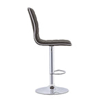 ZUN Waffle Black and Chrome Adjustable Bar Stool B062P153491