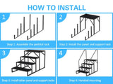 ZUN 4 Step Ladder with Handrail, Swimming Pool Ladder Above Ground, 660 lb Load Capacity RV Steps with 53062981