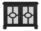 Classic Storage Cabinet 1pc Modern Traditional Accent Chest with Mirror Doors Antique Black Finish B011P169759