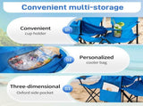 55.91"*19.69"*31.50"Double Folding Beach Chair with Removable Adjustable Umbrella, 2-Person XL 87545942