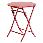 ZUN 3 Piece Patio Bistro Set of Foldable Round Table and Chairs, Red W1586P143160