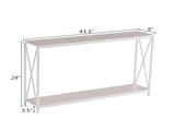 Triamine Board Cross Iron Frame Porch Table Sofa Side Table Reddish Oak 93377749