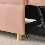 Convertible Sleeper Sofa Chair Adjustable Backrest Recliner with Pullout Sofa Bed with Wheels, W1413P227518