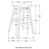 ZUN Dark Grey and Natural Walnut Bar Height Stool B062P153518