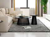 ZUN Round Coffee Table Set of 2, Grille Molding, Suitable for Bedroom, Living Room, Balcony W688116886