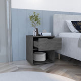 19.7" H Nightstand End Table with Open Shelf,Ligth Gray B097P167407