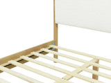 Modern White Boucle Upholstered Bed with Rubberwood Legs, KING, White N769P266448W