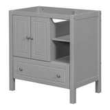 ZUN 30" Bathroom Vanity Base Only, Solid Wood Frame, Bathroom Storage Cabinet with Doors and Drawers, WF283480AAE