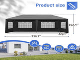 10x20ft Black Pop Up Canopy Tent, 6 Removable Sidewalls with 2 Doors 4 Windows, 38534135