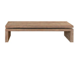 Modern Rustic Wood Coffee Table Rectangular Living Room Center Table with Floating Top Design 02669930