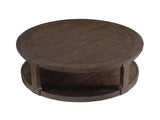 40inch Large Curved 2 Tier Traditional Round Circle Wooden Center Coffee,Mid Century Rounded W2582P202642