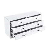 ZUN WOOD MDF BOARDS, 6 Drawers Dresser, WHITE W370116727