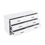 ZUN WOOD MDF BOARDS, 6 Drawers Dresser, WHITE 26068311