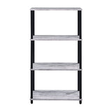 Antique White and Black Bookshelf with 4 Shelf B062P191047