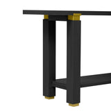 U_Style 62.9" Modern Minimalist Console Table, Solid Wood Entryway Sofa Table with Metal Accents, N711P289140B