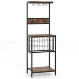 Freestanding Wine Rack with Glass Racks 82633098