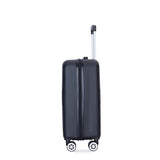 4-piece ABS lightweight suitcase, 14 inch makeup box, aircraft wheels BLACK W284P149254