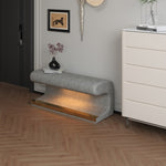 ZUN Entryway Bench Leather Upholstered Ottoman with LED sensor light for living room ,bedroom,end of bed W2361P178945