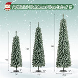 3-Piece Slim Pencil Christmas Tree Set - 216302505 Branch Tips, Simulated Snow 90263291