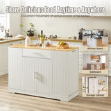 53'' Kitchen Storage Islands with Drawers and Trash Can Storage for Kitchen & Dining. Modern W1820P281267