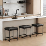 2 Pack Vanity Stool Chair, Makeup Stool, Faux Leather Vanity Stool, Modern Foot Stool for Vanity 87729795