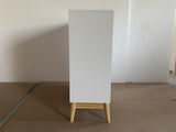 Nordic Style 3-Drawer Storage Cabinet, Modern White Chest of Drawers with Rose Gold Handles & Solid W808P390786