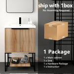 ZUN 24 Inch Freestanding Bathroom Vanity With Resin Basin BVA01124MP-1, W999P181590