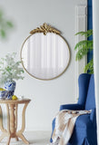 36" x 41" Large Round Wall Mirror with Gold Metal Frame, Circle Accent Mirror for Living Room W2078135194