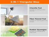 Extendable Wall & Baseboard Cleaning Mop, Wet Dry Multi Surface Mop with 180&deg Rotatable Head, 09652335