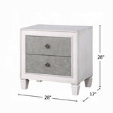 Two-tone Finish Nightstand with 2 Drawers, Rustic Gray and Weathered White B016P256550